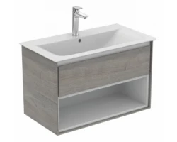 [461223] Тумба под раковину Ideal Standard Connect Air 80 см, подвесная, светло-серое дерево, белый матовый, E0827PS +74618 ₽