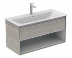 [461267] Тумба под раковину Ideal Standard Connect Air 100 см, подвесная, светло-серое дерево, белый матовый, E0828PS +87473 ₽