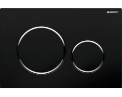 [184707] Клавиша Geberit Sigma Type 20 115.882.KM.1 рамка и кнопки: черные, обод: хром, двойной смыв +14833 ₽