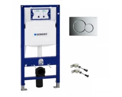 [280647] Инсталляция Geberit Duofix UP320 111.300.21.5 для унитаза с креплением и кнопкой смыва, глянцевый хром +34531 ₽