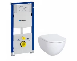 [365619] Инсталляция Geberit с безободковым унитазом Geberit Acanto Rimfree, 500.301.KJ.A, сиденье микролифт, комплект Идеальная +117951 ₽