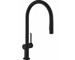[401535] Кухонный смеситель Hansgrohe Talis M54, 72842670, с вытяжным изливом, 2 режима струи, Eco, чёрный матовый +51260 ₽