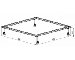 [444515] Каркас для литьевого поддона Aquanet, 900х900, нержавеющая сталь,267175 +3992 ₽