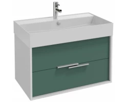 [456935] Тумба под раковину Jacob Delafon Vivienne 80 см, корпус белый глянцевый, фасад эвкалипт матовый, без ручек, EB1584-N18- +67050 ₽