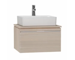 [528459] Тумба под раковину Vitra 60 см, подвесная, цвет бежевый дуб, 53758 +92890 ₽