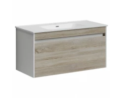[549943] Тумба под раковину Sancos Smart 100, подвесная, дуб бардолино/белый глянец, SM100E +23900 ₽
