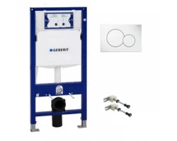 [280656] Инсталляция Geberit Duofix UP320 111.300.11.5 для унитаза с креплением, с кнопкой смыва, белая +34274 ₽