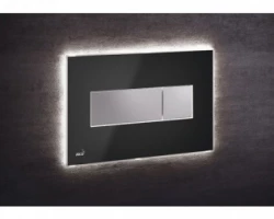 [313960] Кнопка управления AlcaPlast M1474 - AEZ110 с цветной пластиной, светящаяся кнопка черная глянцевая, свет белый +29641 ₽