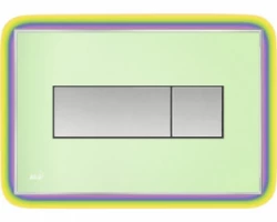 [313971] Кнопка управления AlcaPlast M1472 - R с цветной пластиной, светящаяся кнопка зеленая, свет радуга +40462 ₽