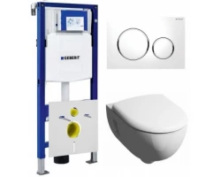 [334710] Инсталляция Geberit 111.300.00.5 с унитазом Geberit Renova Nr.1 203070000, крышка-сиденье 573025000, клавиша 115.882.KJ +51982 ₽