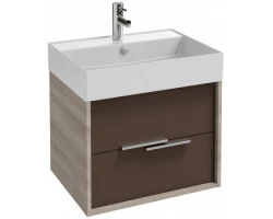 [440275] Тумба под раковину Jacob Delafon Vivienne 60 см, корпус серый дуб, фасад светло-коричневый глянцевый лак, ручки хром, E +66260 ₽