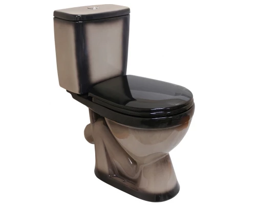 ЛИРА Унитаз-компакт наклон. вып., с арматурой, сиденьем, креплением, черный. ROSA