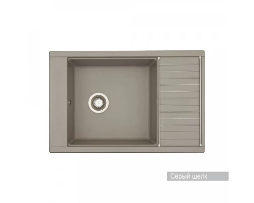 Мойка для кухни Делия 78 787x516x218 мм, прямоуг. с крылом, серый шелк
