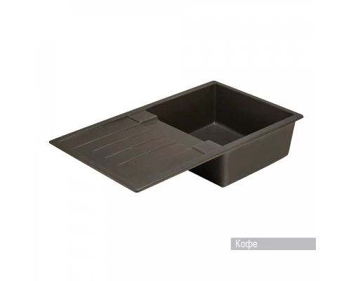 Мойка для кухни  Верона 855x500x210 мм, прямоуг. с крылом, кофе