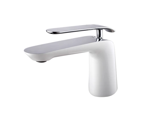 Melange Смеситель для раковины, монолит.излив 131мм, р/ОД, хром/белый, LM, LM4906CW