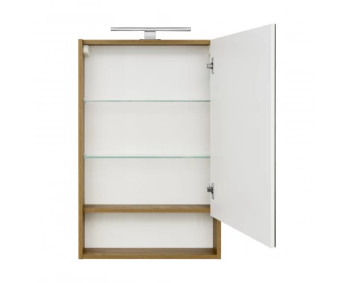 Зеркальный шкаф СКАНДИ 55, белый, дуб рустикальный