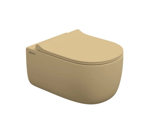 Унитаз подвесной EGO XL, микролифт, быстросъемное, кашемир матовый, BERGES