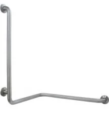 Поручень настенный левый под двумя углами 90* для людей с ограниченными возможностями, матовый