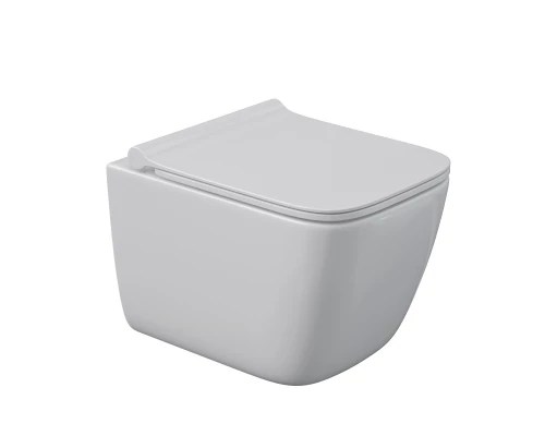 Унитаз подвесной QUATTRO S, сиденье дюропласт Quattro Strati Slim SO, микролифт, быстросъем, белый, 