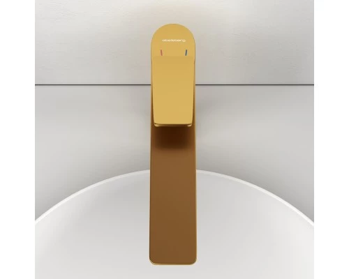 Смеситель д/раковины Abelsberg Intensa EGF23521BG высокий, королевское золото