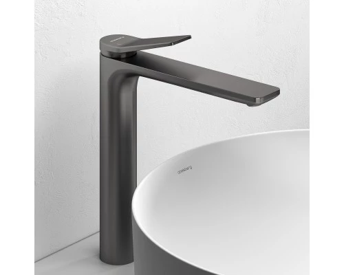 Смеситель д/раковины Abelsberg Intensa EGF23521GM высокий, космическая сталь