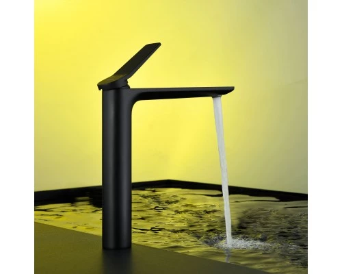 Смеситель д/раковины Abelsberg Intensa EGF23521MB высокий, вулканический черный