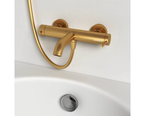 Смеситель д/ванны и душа Abelsberg Fluida ERF22516BG, королевское золото