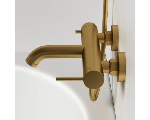 Смеситель д/ванны и душа Abelsberg Fluida ERF22516BG, королевское золото