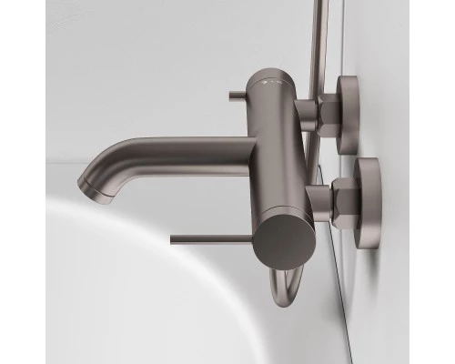 Смеситель д/ванны и душа Abelsberg Fluida ERF22516BN, титан