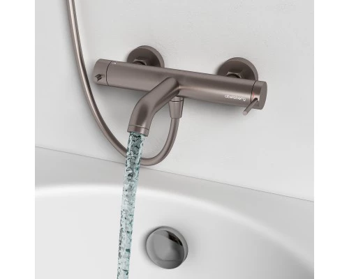 Смеситель д/ванны и душа Abelsberg Fluida ERF22516BN, титан