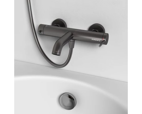 Смеситель д/ванны и душа Abelsberg Fluida ERF22516GM, космическая сталь