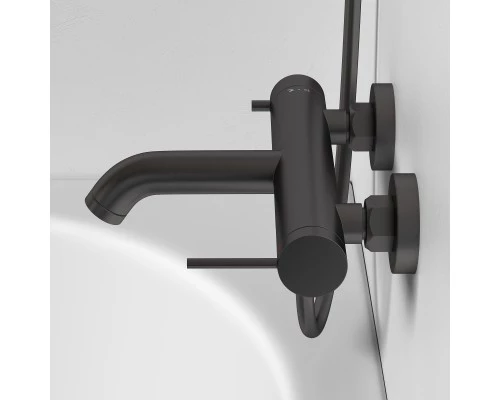 Смеситель д/ванны и душа Abelsberg Fluida ERF22516GM, космическая сталь