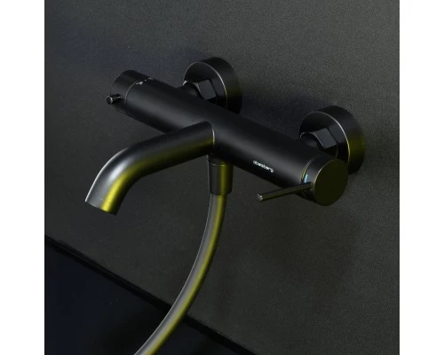 Смеситель д/ванны и душа Abelsberg Fluida ERF22516MB, вулканический черный