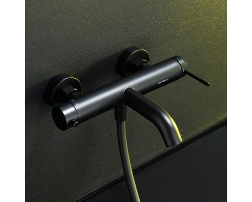 Смеситель д/ванны и душа Abelsberg Fluida ERF22516MB, вулканический черный