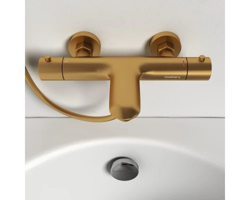 Смеситель д/ванны и душа Abelsberg Perfecta INF61101BG с термостатом, королевское золото