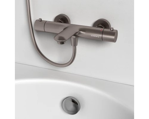 Смеситель д/ванны и душа Abelsberg Perfecta INF61101BN с термостатом, титан