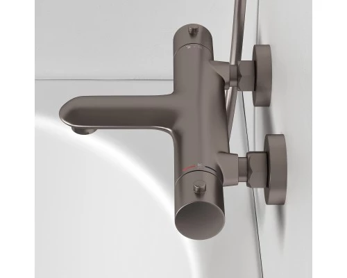 Смеситель д/ванны и душа Abelsberg Perfecta INF61101BN с термостатом, титан