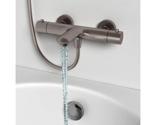 Смеситель д/ванны и душа Abelsberg Perfecta INF61101BN с термостатом, титан