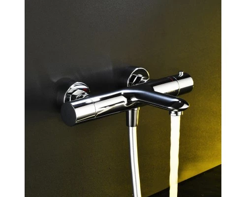 Смеситель д/ванны и душа Abelsberg Perfecta INF61101CH с термостатом, глянцевый хром