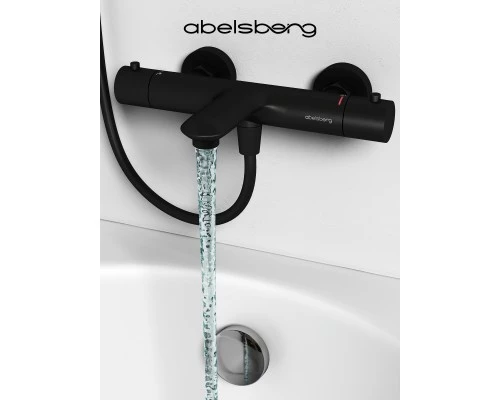 Смеситель д/ванны и душа Abelsberg Perfecta INF61101MB с термостатом, вулканический черный