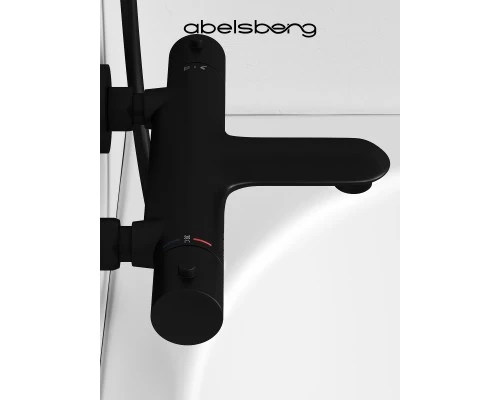 Смеситель д/ванны и душа Abelsberg Perfecta INF61101MB с термостатом, вулканический черный