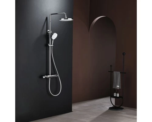 Душевая система Abelsberg Lineara SNS52790CH термостат, полка, д/душа, глянцевый хром