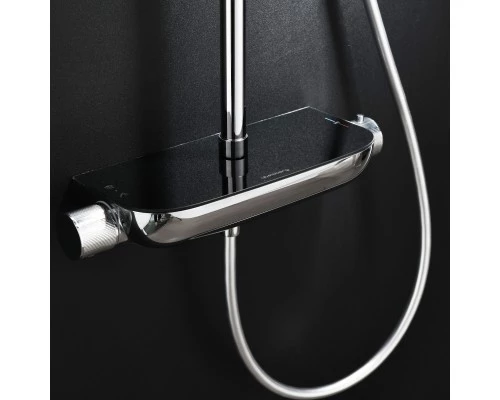 Душевая система Abelsberg Lineara SNS52790CH термостат, полка, д/душа, глянцевый хром