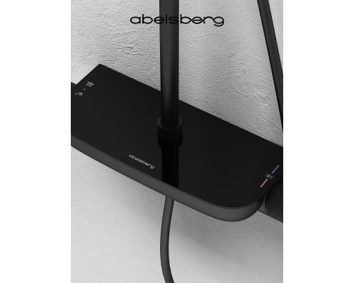 Душевая система Abelsberg Lineara SNS52790MB термостат, полка, д/душа, вулканический черный