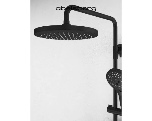 Душевая система Abelsberg Lineara SNS52790MB термостат, полка, д/душа, вулканический черный