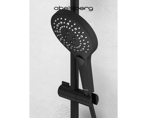 Душевая система Abelsberg Lineara SNS52790MB термостат, полка, д/душа, вулканический черный