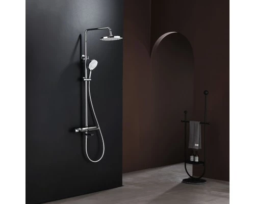 Душевая система Abelsberg Lineara SNS52791CH термостат, полка, д/ванны и душа, глянцевый хром