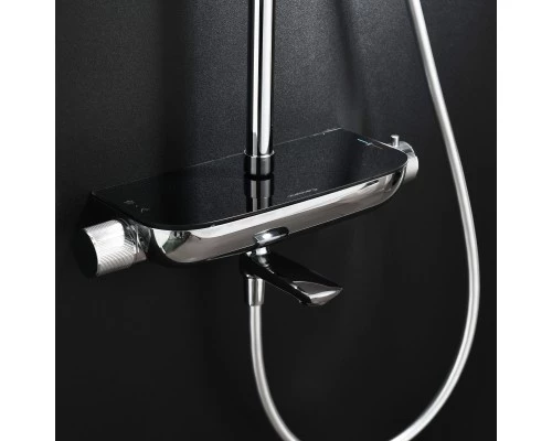 Душевая система Abelsberg Lineara SNS52791CH термостат, полка, д/ванны и душа, глянцевый хром