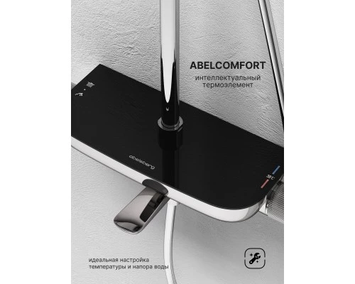 Душевая система Abelsberg Lineara SNS52791CH термостат, полка, д/ванны и душа, глянцевый хром