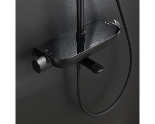 Душевая система Abelsberg Lineara SNS52791MB термостат, полка, д/ванны и душа, вулканический черный